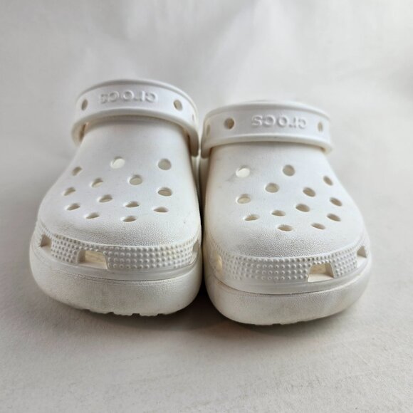 Crocs Classic Clog Kids Child 12 White Platform Slip On Sandals Shoes Gently use - Picture 3 of 10